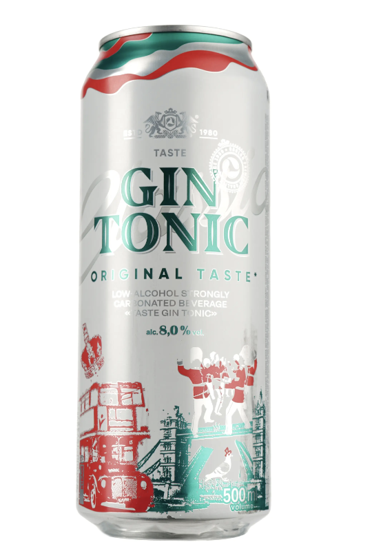 Напій Оболонь Джин Тонік с/а газ. 8% 0.5 л з/б